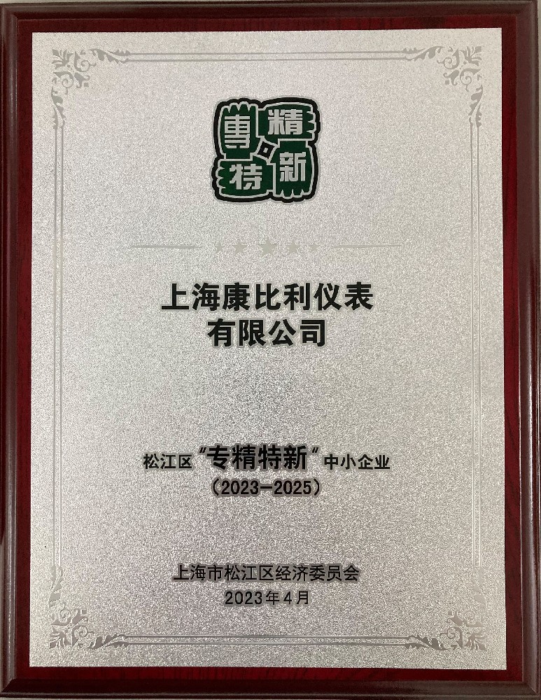 上海市专精特新中小企业证书